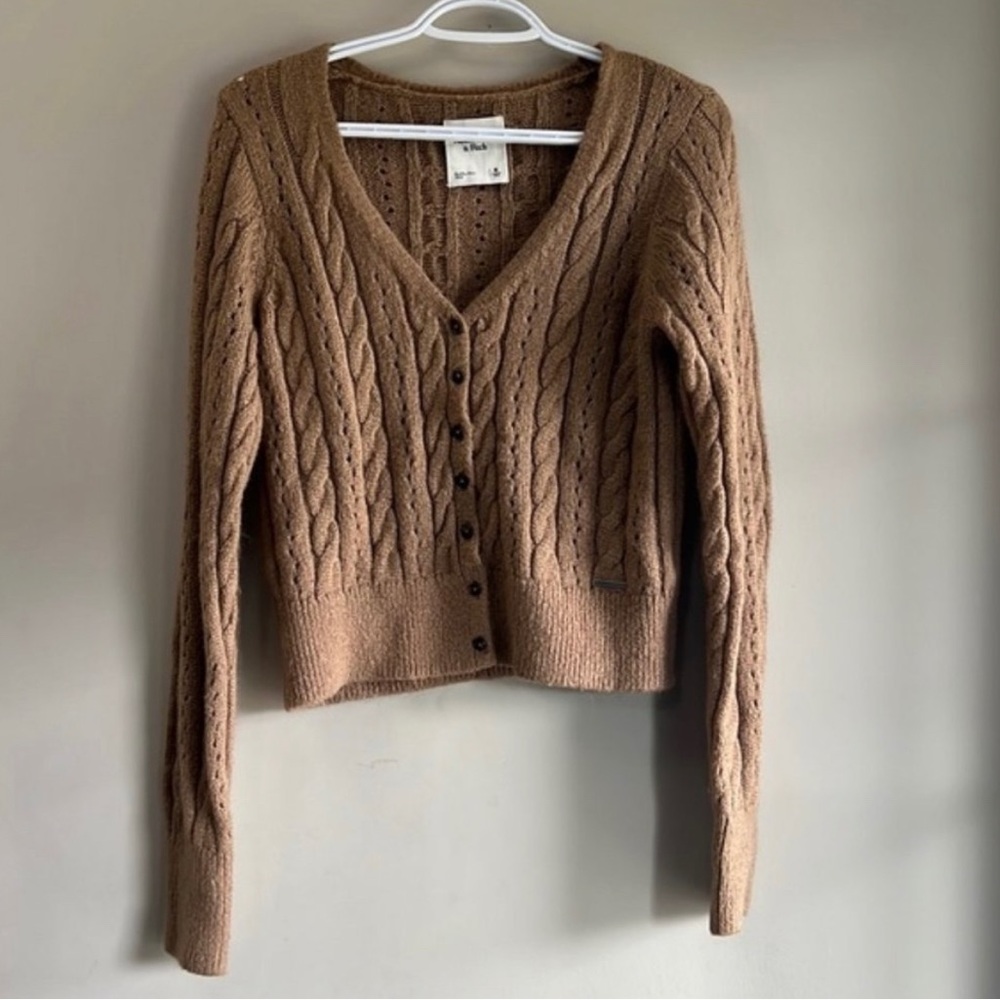 Abercrombie and Fitch Brown Knit Sweater Cardigan size M